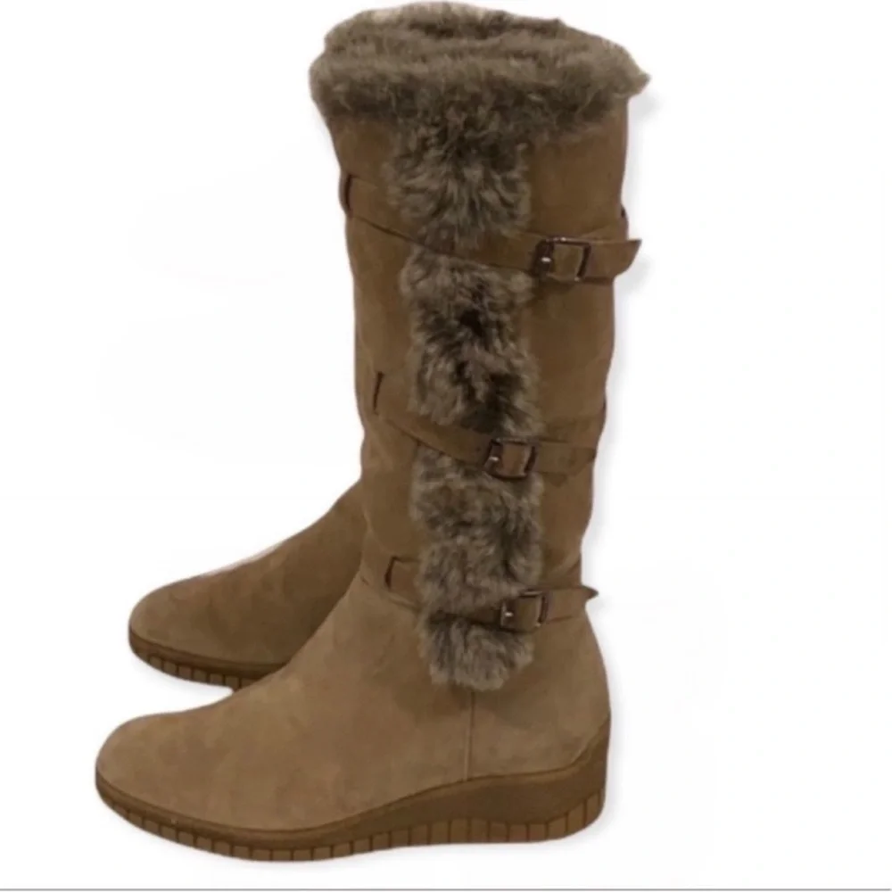 Authentic Aquatalia tall suede leather designer boots sz 7.5